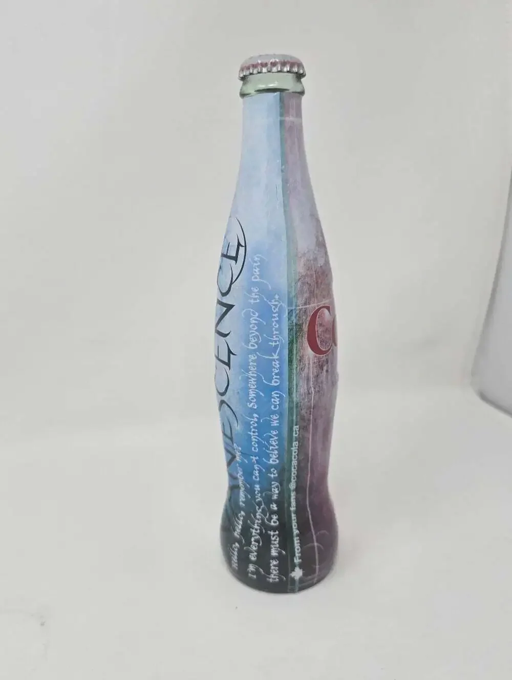 Limited Edition Evanescence Coca Cola Glass Bottle Coke Rock Band Music 9.5 RARE